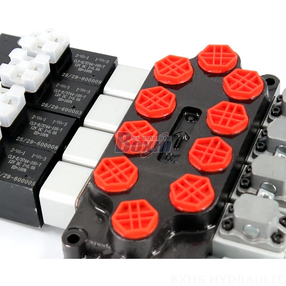 Q45 Solenoid & Manual 4 Spool Monoblock Hydraulic Directional Valve detail image